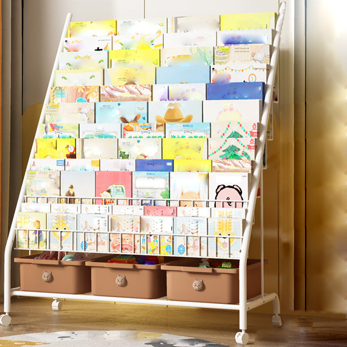 Metalen en plastic plank boekenkast Scandinavische boekenkast voor studieruimte