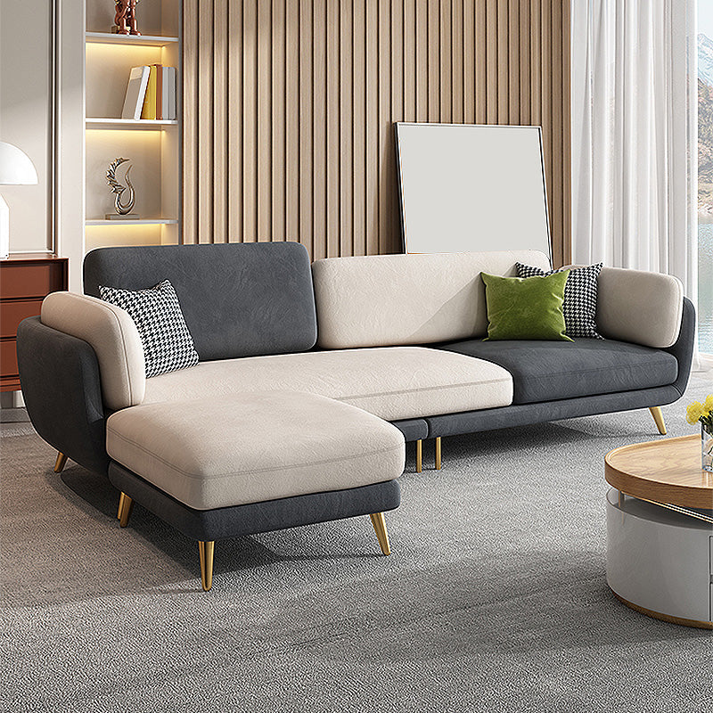 Skandinavische weiße Kissen -Oberarm -Sofa/Abschnitt mit abnehmbaren Kissen