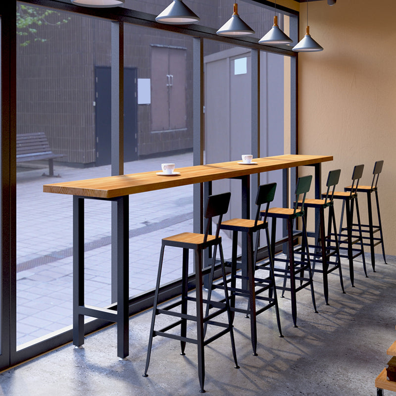 Rechthoek houten bovenste toonbank industriële balktafel voor eetkamer