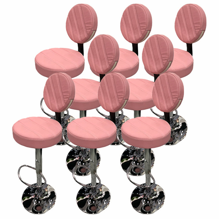 Hedendaagse stijl Liftable Bark-Stool PU Lederen Teller Bar Stool met metalen benen