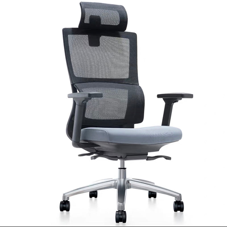 High Back Executive Office Chair Modern Ergonomic Swivel Chair Black-Gray Metal Clearhalo 'furn' 'furn_office_chair' 'Furniture' 'Office Chairs' 'Office Furniture' 'office_chair' 5258725