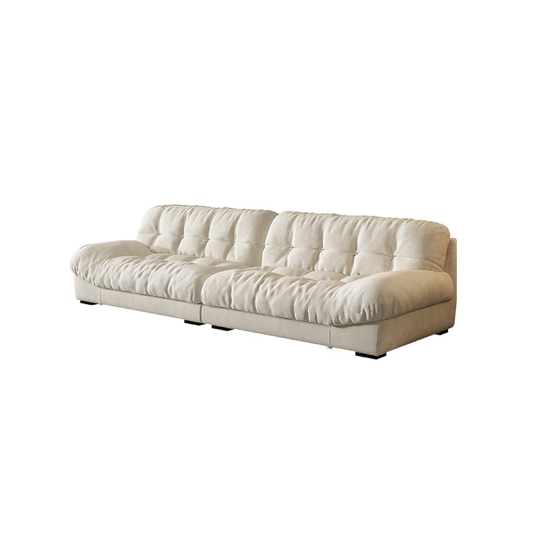 Transitional Modern Biscuit Back Standard Sofa 31.5"High Armless Sofa,Beige 126"L x 43"W x 31.5"H Clearhalo 'furn' 'furn_sofas' 'Furniture' 'Living Room Furniture' 'Sofa' 'sofas' 5263237