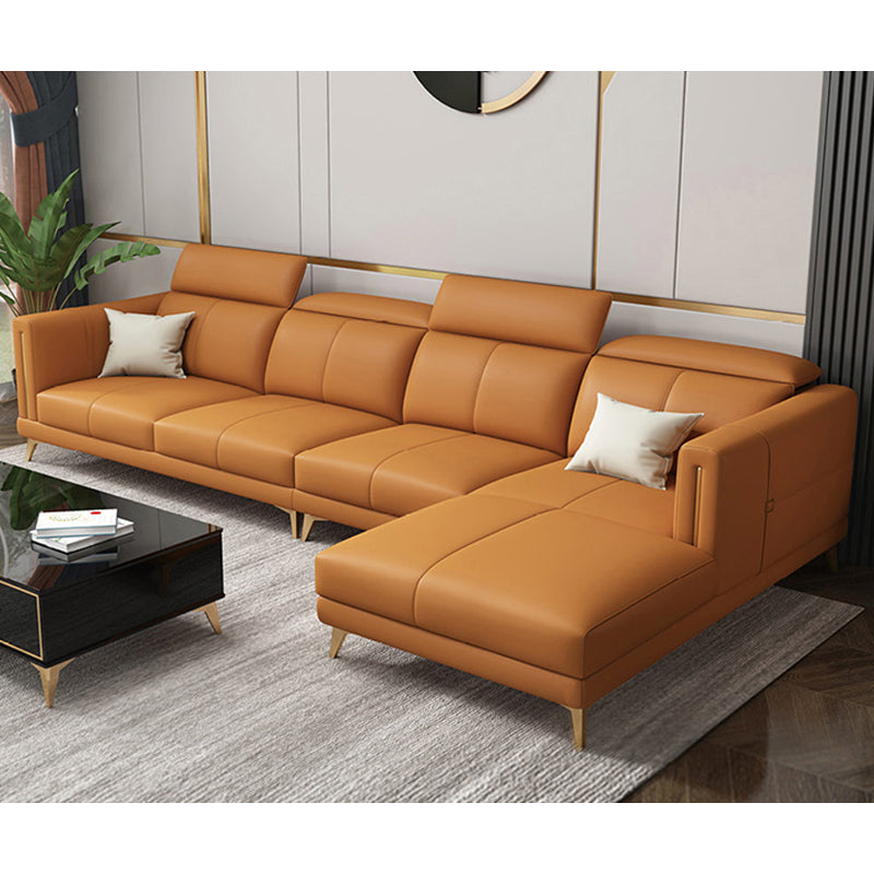 Divano sezionale braccio di braccio in pelle genuina 36.22 "