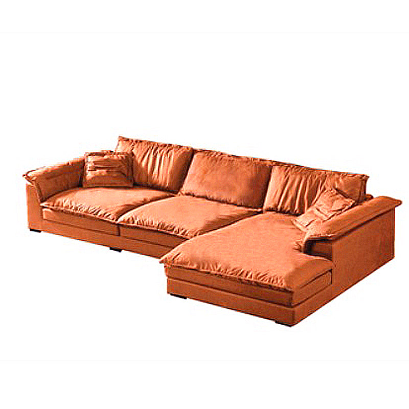 Custù in tessuto di divano sezionale al braccio superiore 25,6 "divano cuscinetti rimovibili ad alto contenuto