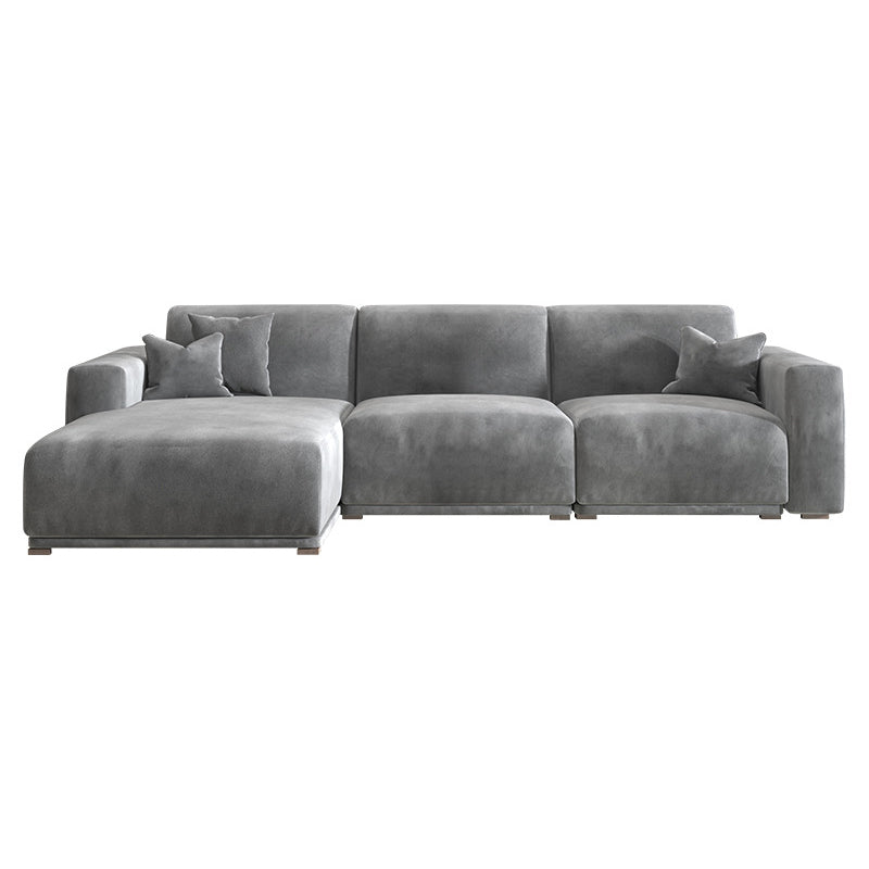 Scandinavian Tight Back Square Arm Sofa/Sectional with Stationary for Living Room 104"L x 67"W x 30"H Clearhalo 'furn' 'furn_sectionals' 'Furniture' 'Living Room Furniture' 'Sectionals' 5266446
