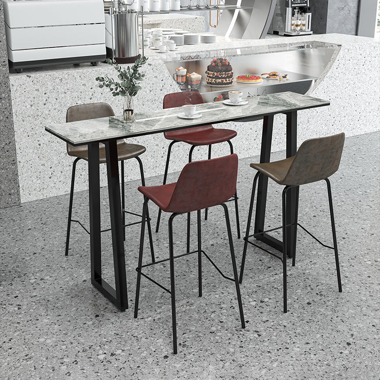 Rechthoek Stone Bistro Accent Dining Table Industriële Sled Indoor Pub Table