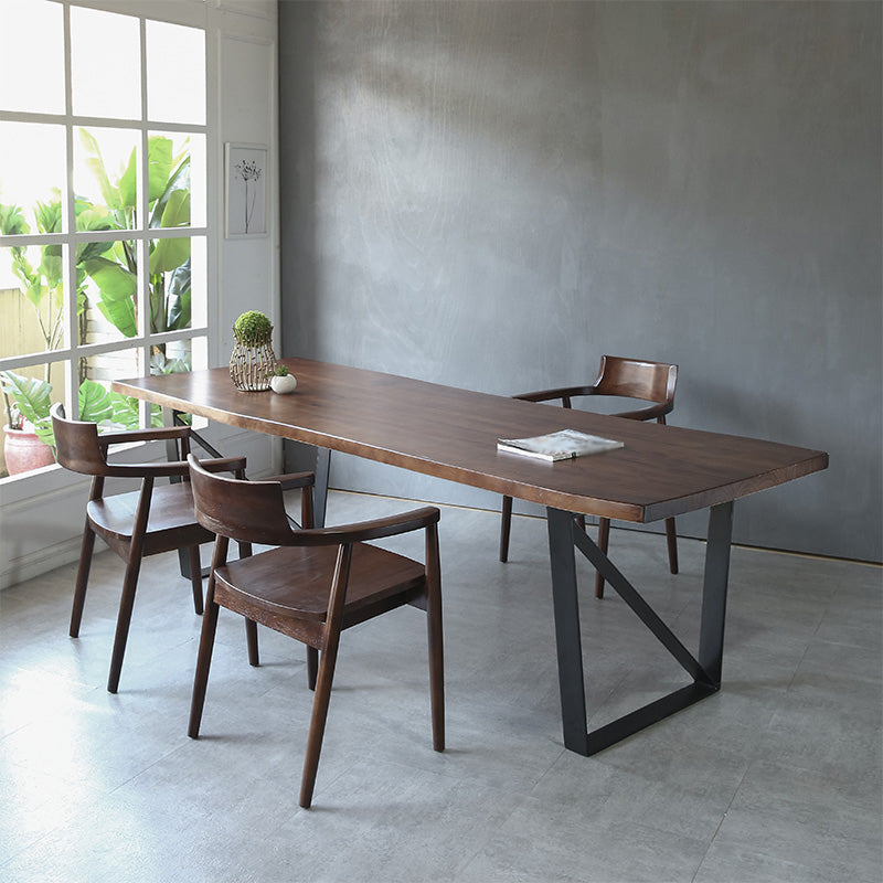 Industrial Solid Wood Dining Table Set 1/2/4 Pisces Dinette Set in Natural