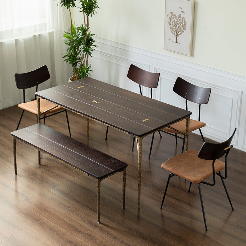 Rectangle 4 jambes Table de luxe Table de couleur en bois fixe avec bois massif