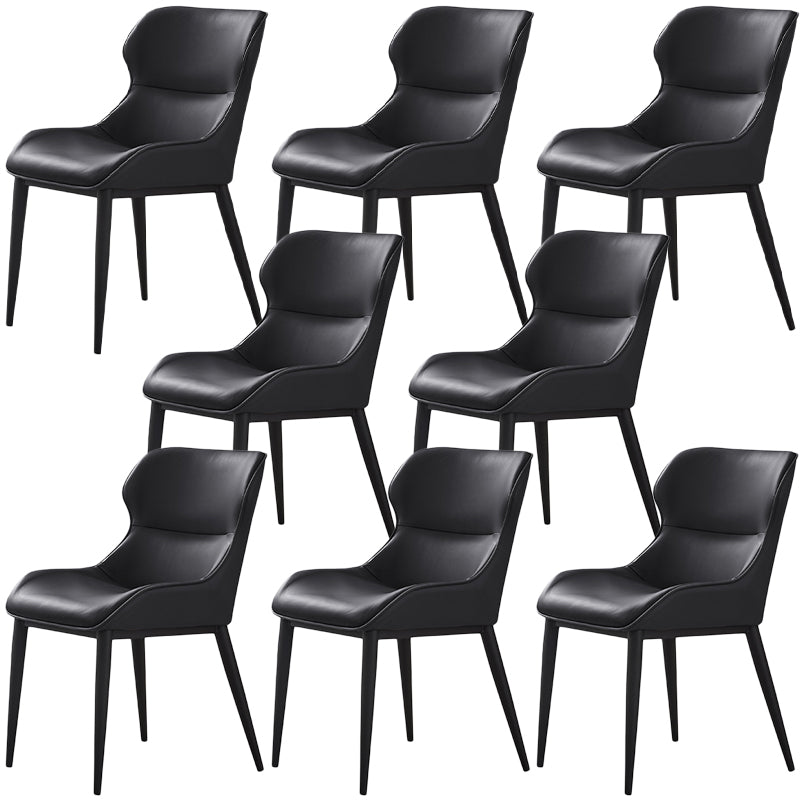 Silla lateral de ala de la sala de conferencias modernas silla de comedor de cuero