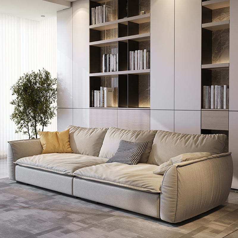 Stain Resistant Stationary Slipcovered Faux Leather Cushions Settee 102"L x 43"W x 35.5"H Latex Clearhalo 'furn' 'furn_sofas' 'Furniture' 'Living Room Furniture' 'Sofa' 'sofas' 5270816