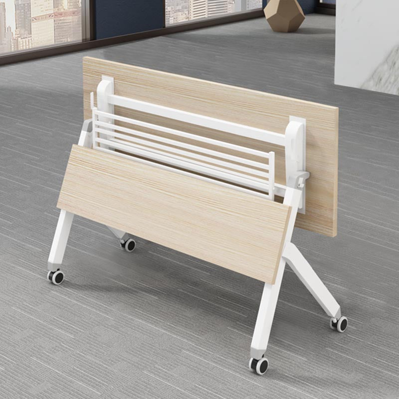 Escritorio de madera de estilo moderno escritorio rectangular de oficina con ruedas