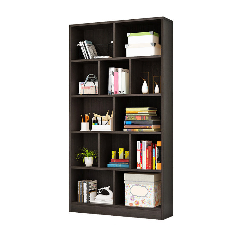 Closed Back Modern Style Bookcase Wood Bookshelf for Home Office