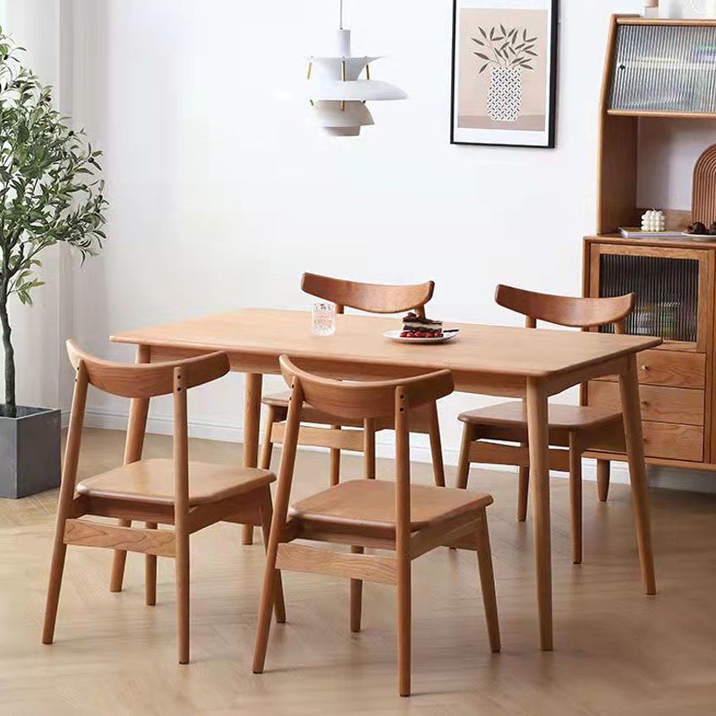 Modern Oak Wood Dinette Set 1/2/5 stuks rechthoekige beige eettafel set