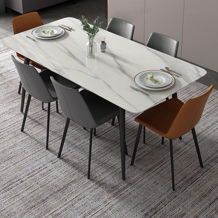 Moderne rechthoek gesinterde stenen eettafel Set 1/2/5/6/7 stukken Dinerset voor thuisgebruik