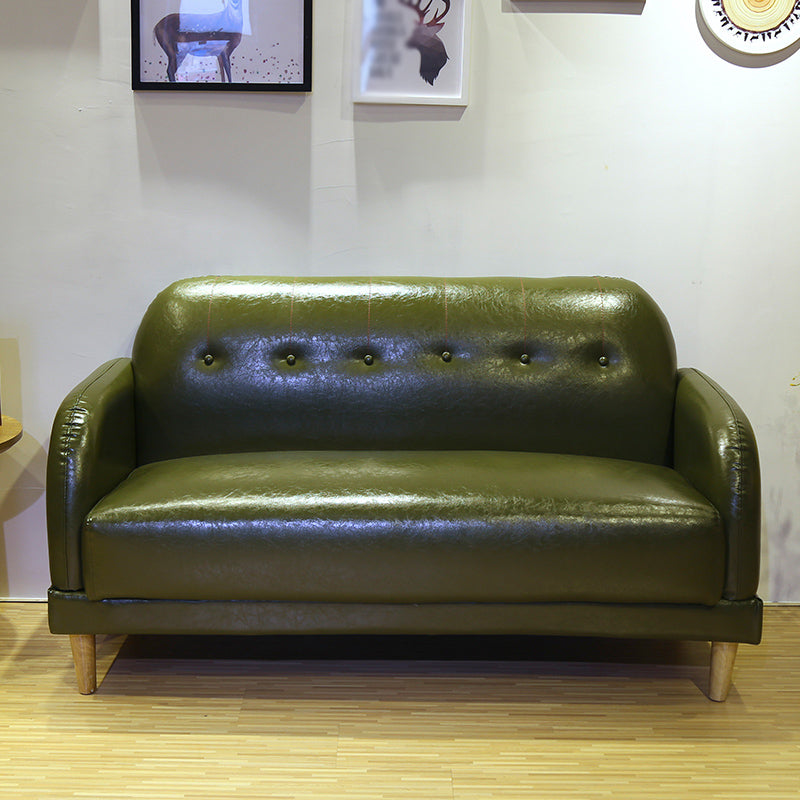 Contemporary Tufted Sofa Couch Split-Back Standard Square Arm Settee Couch