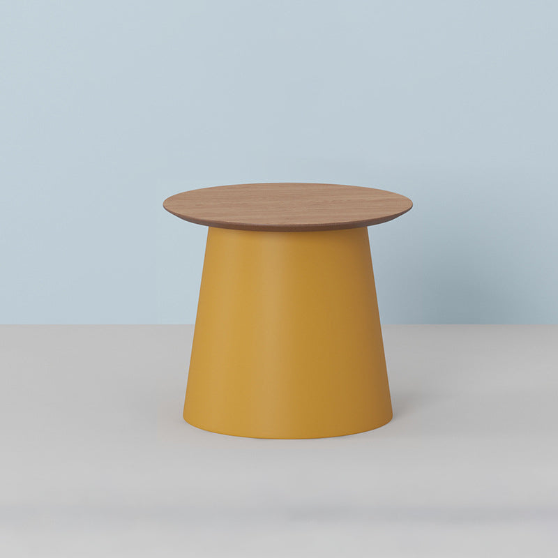 Pedestal Base Wood & Plastic Table Top Pink/green/yellow/white/grey Round Side Table