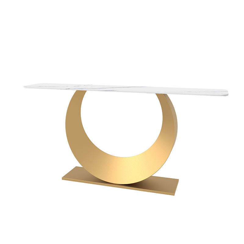 Tavolo accento top in pietra in stile glam per la tabella della console di sala 31,5 "di altezza