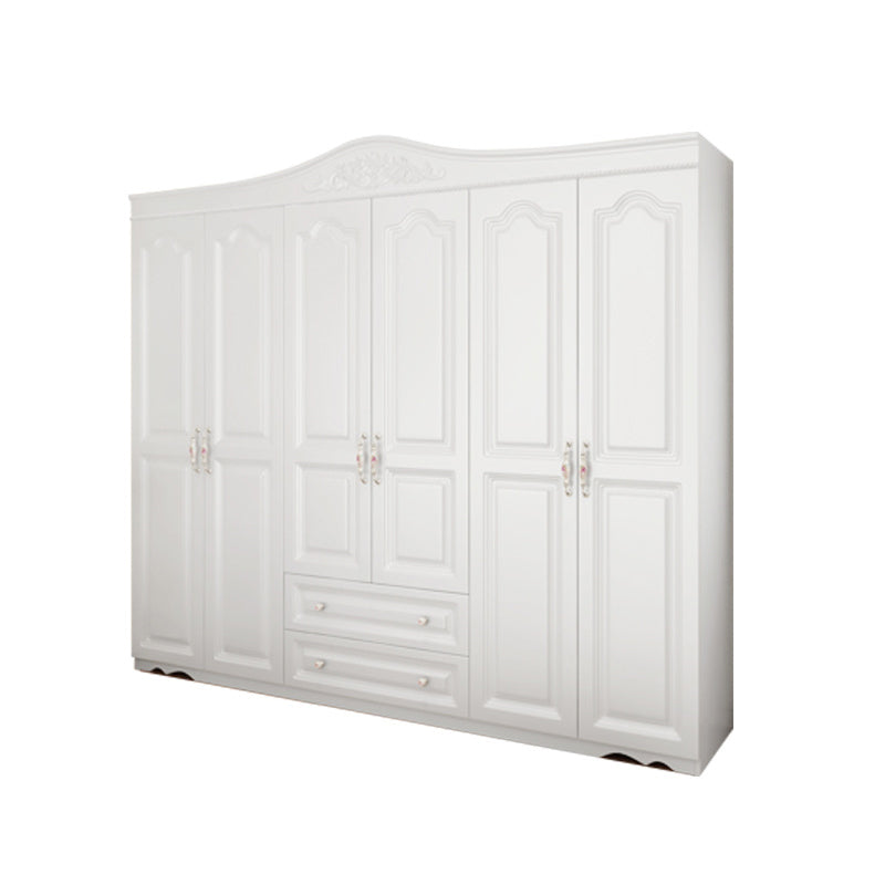 Bedroom Hinged Door Storage Cabinet Manufactured Wood Victorian Cabinet with Drawers