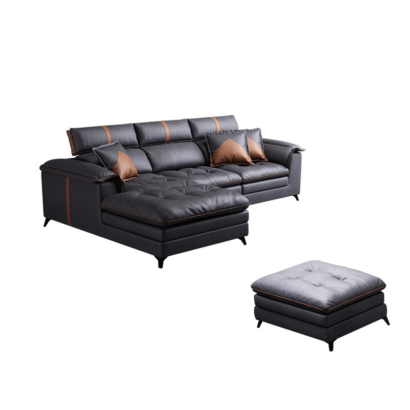 Divano sezionale del braccio superiore cuscino 37,4 "divano posteriore regolabile in tessuto ad alto tessuto