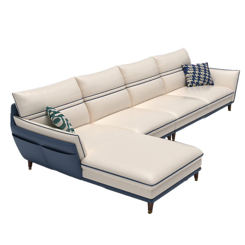 Sofá con brazo de almohada de cuero 37.4 "Sofá seccional de alto cojín con almacenamiento