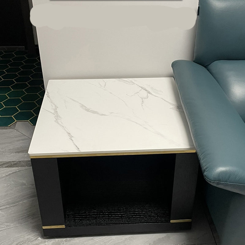Tavolo da divano a doppio divano a doppio tavolo a doppio livello contemporaneo in pietra quadrata
