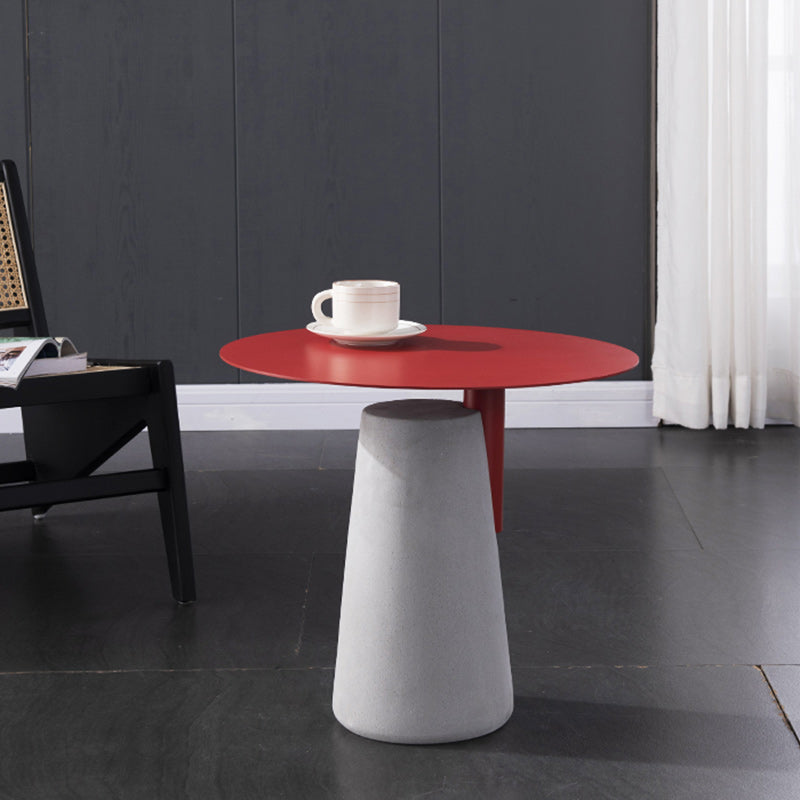 Concrete Modernistic Table Lacquer Round Table for Living Room Red Clearhalo 'Coffee & Accent Tables' 'End & Side Tables' 'end_side_tables' 'furn' 'furn_end_side_tables' 'Furniture' 'Living Room Furniture' 5288686
