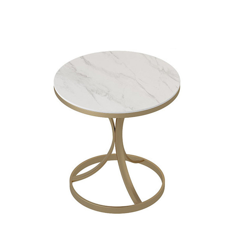 21.6 "Tall Pedestal End Table Modern Stone Top Side Table for Living Room