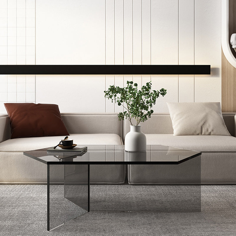 Acrylic Clear Coffee Table Modern Cocktail Table for Living Room