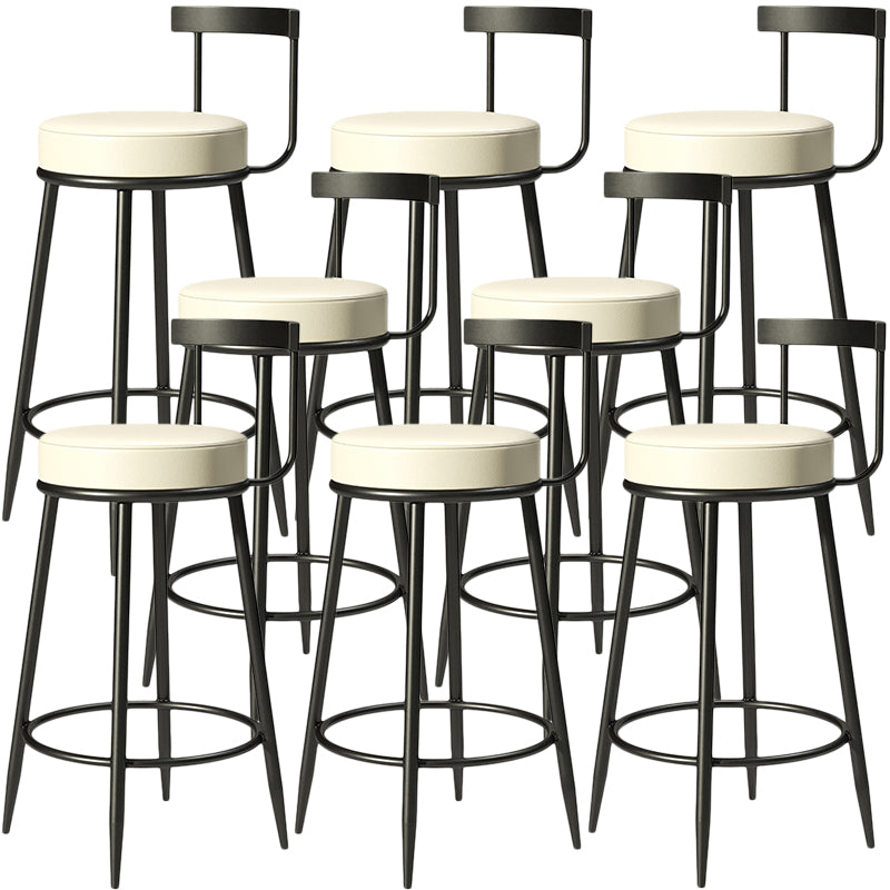Contemporary Low Back Home Stool Matte Finish Upholstered Bar Stools