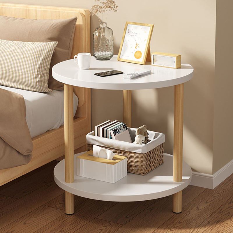 Nordic Square/Round Wood End Table 20.87" H 2-Tier Side Table