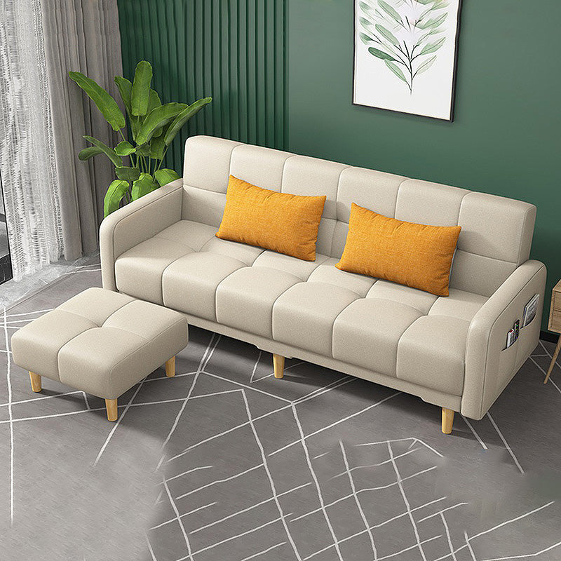 Scandinavian Tight Back Square Arm Sofa/Sectional with Storage and Convertible