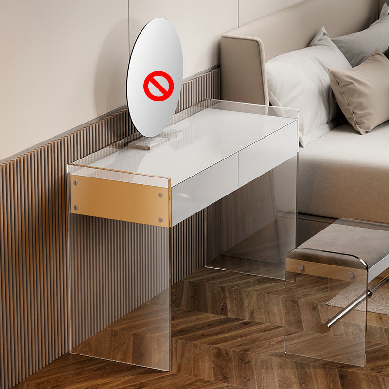 Rechte voeten make -upkruidtafel vervaardigd houten top witte acryl make -uptafel