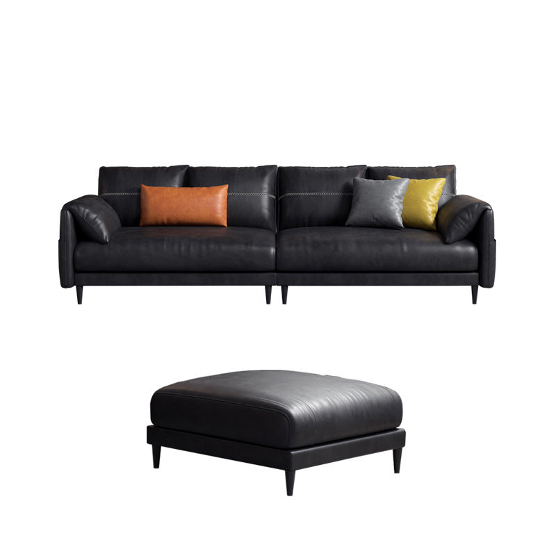 Divano/sezionali in pelle in finto grigio scuro con resistente all'usura e deposito