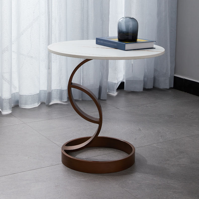 1 tavolo da caffè rotondo in ardesia singolo tavolo da cocktail moderno per soggiorno