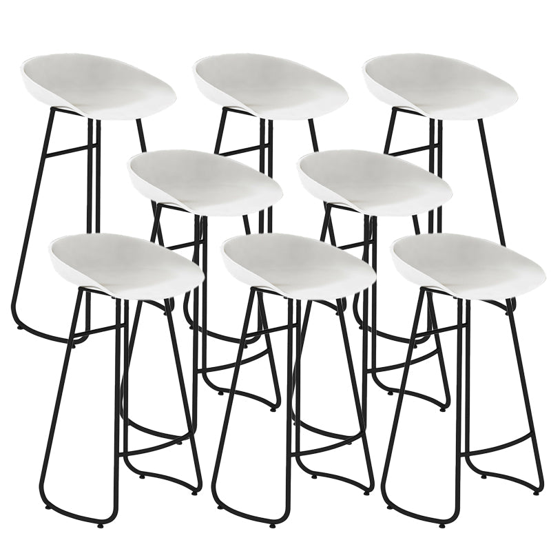 Contemporary Bar Stool Plastic Counter Bar Stool with Metal Legs White 8 Piece Set Bar Stool(30"H) Clearhalo 'Bar Furniture' 'Bar Stools' 'bar_stools' 'furn' 'furn_bar_stools' 'Furniture' 'furniture_bar_stools' 'Kitchen & Dining Furniture' 5302490