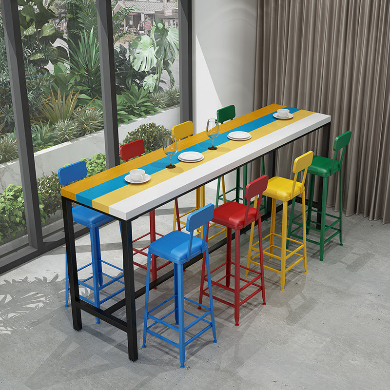 Mesa moderna 1/5/9 piezas de mesa de barra de barra de pino con taburetes altos