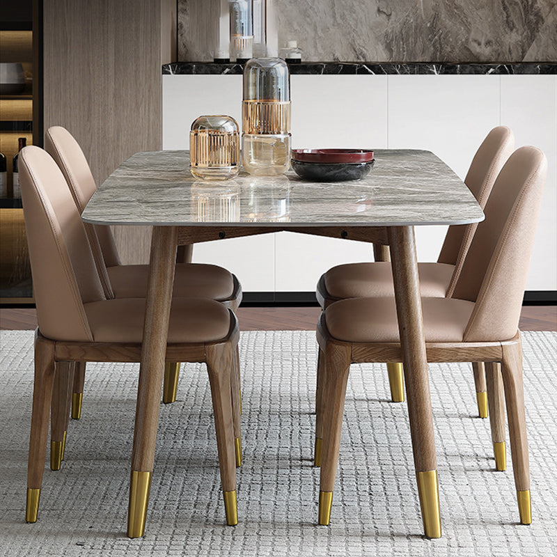 Tavolo da pranzo moderno della metà del secolo Tavolo da pranzo in pietra con 4 gambe