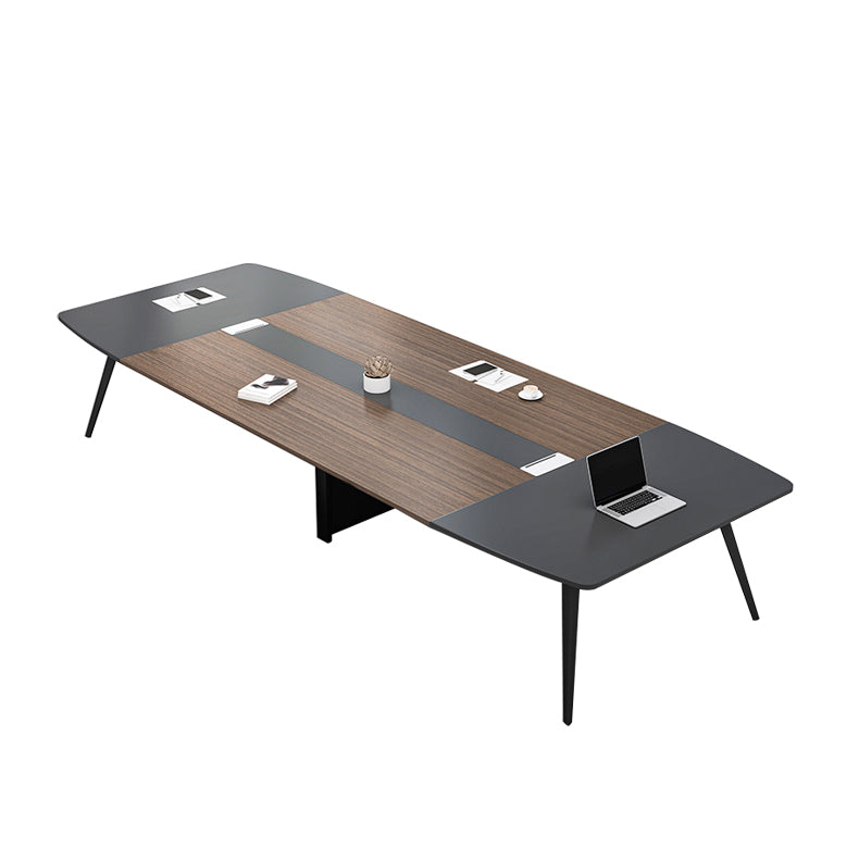 ケーブル管理を備えた工業製造された木製オフィスデスクカーブドデスク