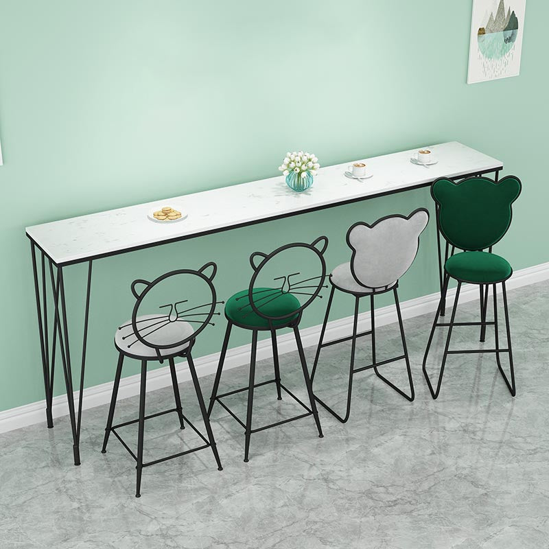 Table à manger en pierre de bar à barre industrielle table à manger avec 4 jambes noires