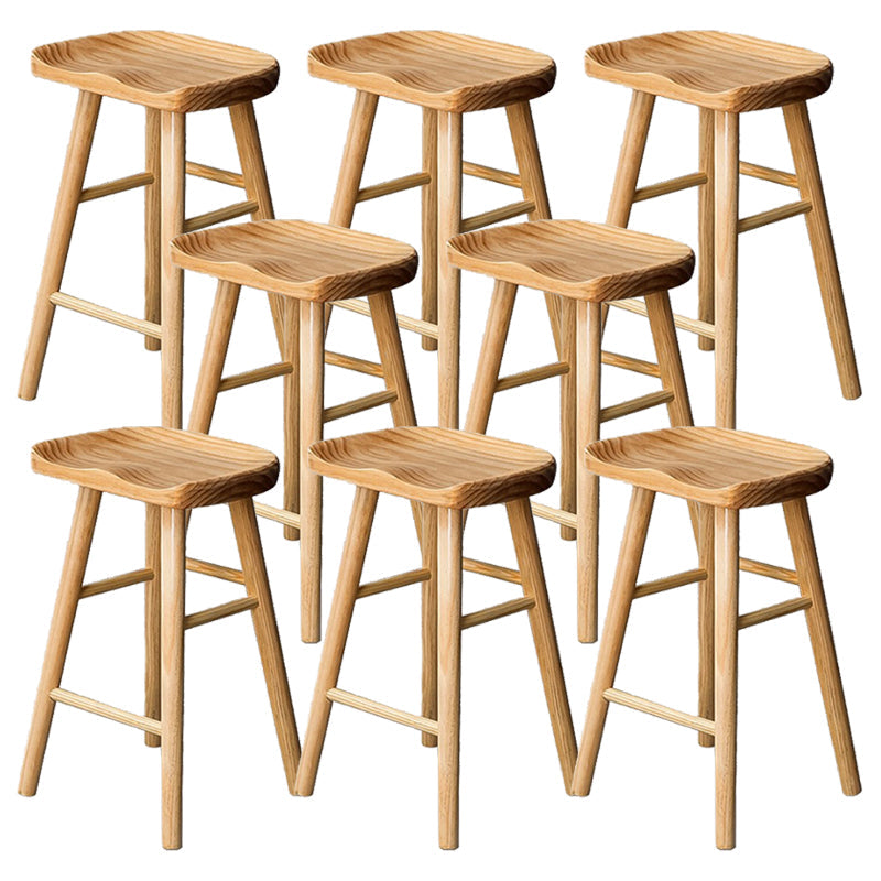 Zeitgenössischer Massivholz Barstool Restaurant Barhocker mit Pedal