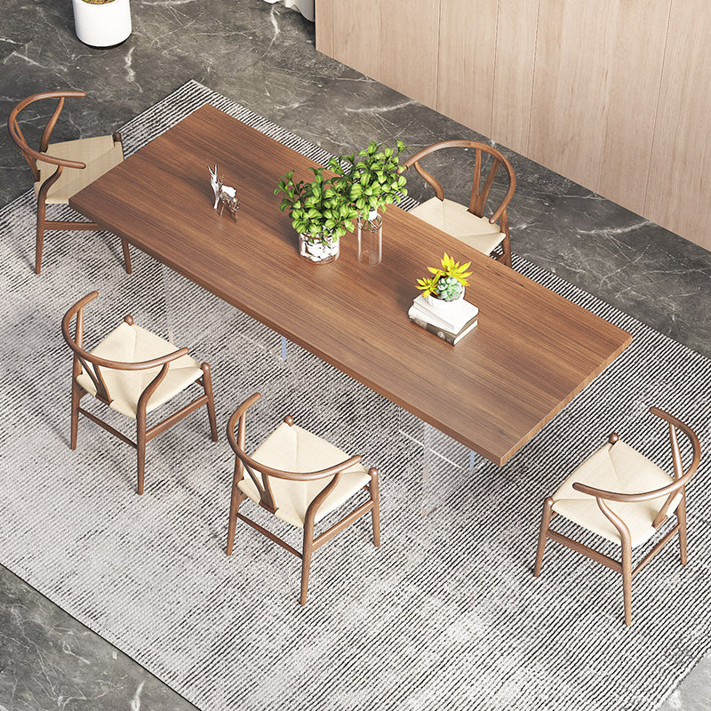 Moderno 1/6 pezzi set da pranzo tavolo da pranzo in legno di pino rettangolo per sala da pranzo