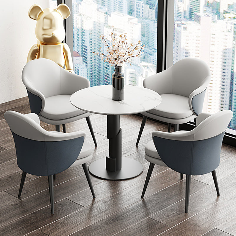 Traditional Luxury Dining Table Sintered Stone Round Table for Dining Room