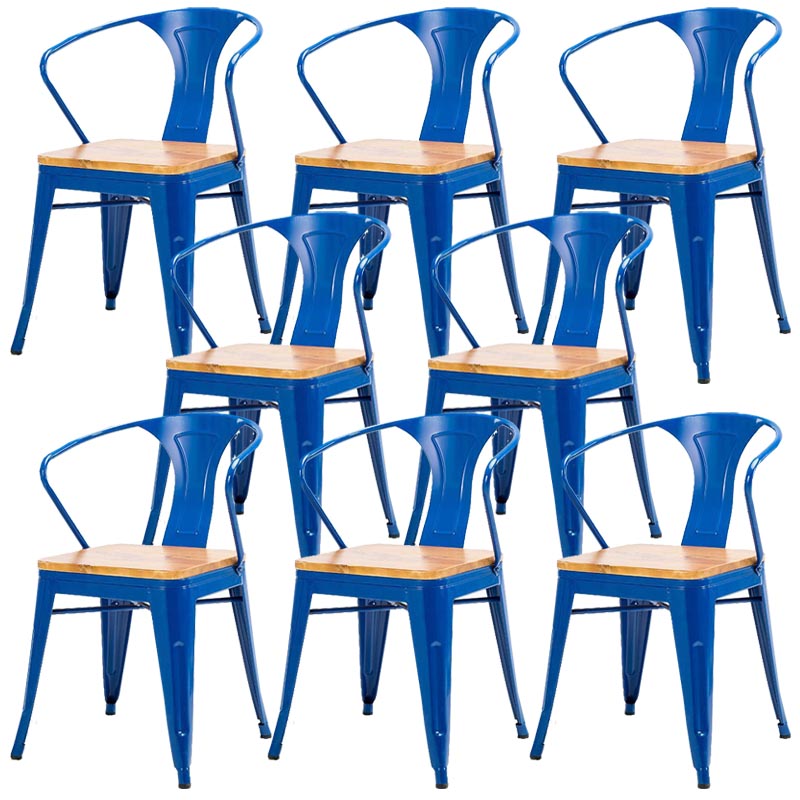 Industrial Counter Arm Chair Metal Dining Chair for Dining Room Blue 8 Piece Set Clearhalo 'Dining Chairs' 'Dining Tables & Seating' 'dining_chair' 'furn' 'furn_dining_chair' 'Furniture' 'Kitchen & Dining Furniture' 5309723