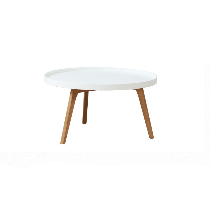 Scandinavian Round 1 Single Coffee Table Solid Wood Cocktail Table 30"L x 30"W x 18"H White Clearhalo 'Coffee & Accent Tables' 'Coffee Tables' 'coffee_tables' 'furn' 'furn_coffee_tables' 'Furniture' 'Living Room Furniture' 5311273