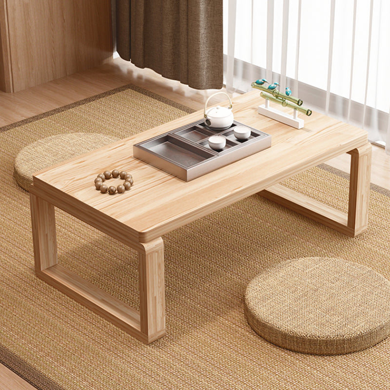 Sled Wooden Coffee Table Nordic Rectangular Single Cocktail Table, 15.75" D x 15.75" H 39.5"L x 16"W x 16"H Natural Clearhalo 'Coffee & Accent Tables' 'Coffee Tables' 'coffee_tables' 'furn' 'furn_coffee_tables' 'Furniture' 'Living Room Furniture' 5311312