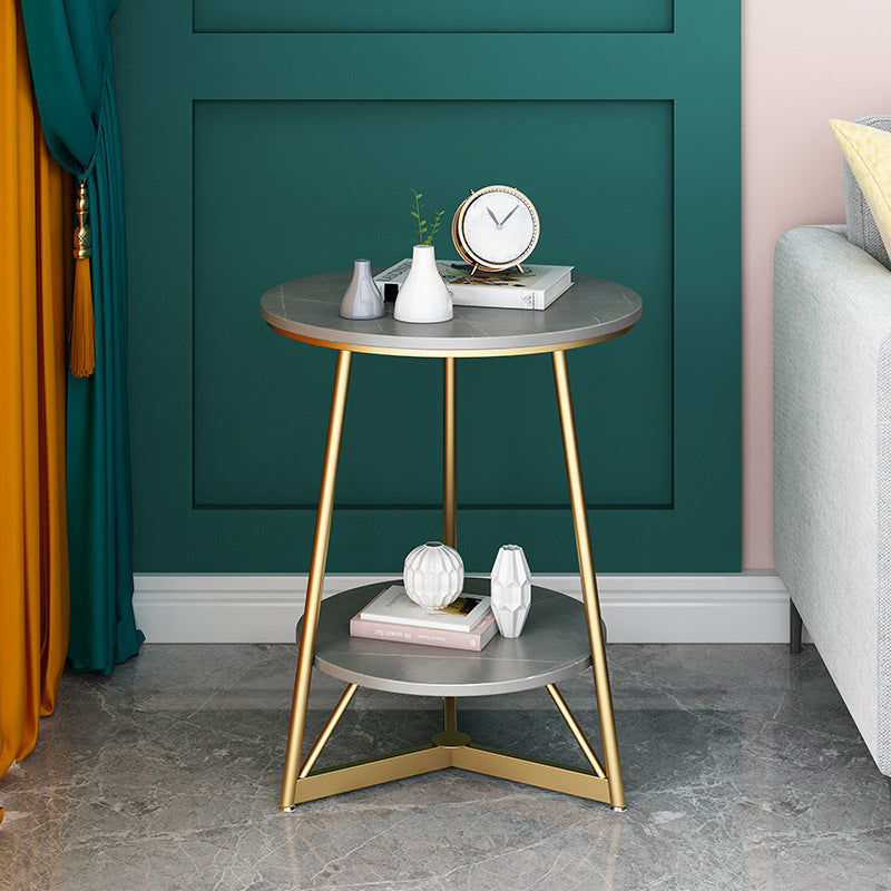 Tavolino arrotondato grigio/bianco tavola arrotondata grigia/bianca in legno di lastra di roccia moderna