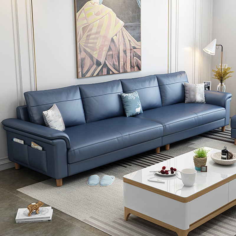 Sofá de sofá de cuero de cuero sintético resistente a las manchas Setente de brazo superior con almohadas