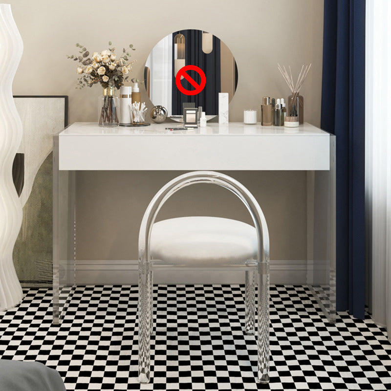 Vanité de maquillage en ardoise blanche de 29,5 "de hauteur avec tiroir pour chambre à coucher