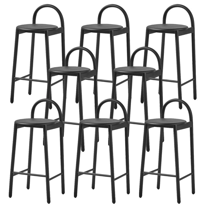 Modern Circular Wood Top Barstool Metal 4 Legs Bar Stool voor woonkamer