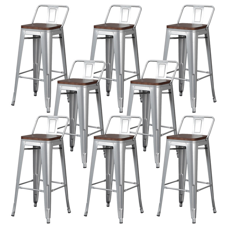 Industriële houttop Barstool Iron 4 Legs Bar Stool voor coffeeshop